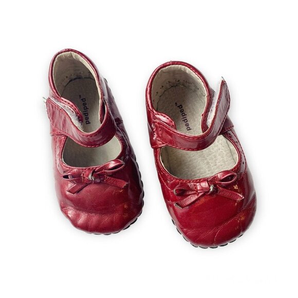Pediped Burgundy Soft Sole Mary Janes - Picture 1 of 8